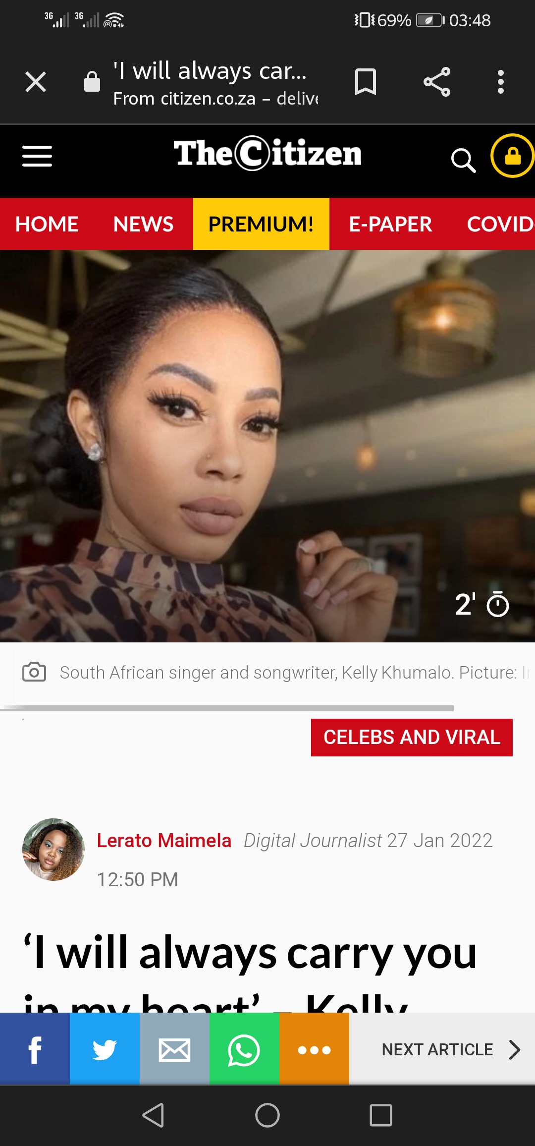 Condolence messages are pouring in for Kelly Khumalo. Crying 4