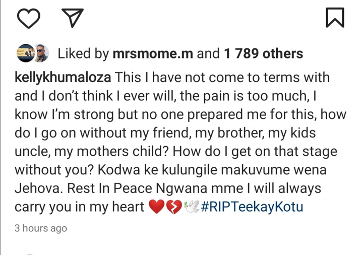 This Is Really Sad: Condolences To Kelly Khumalo as she loses a loved one 2
