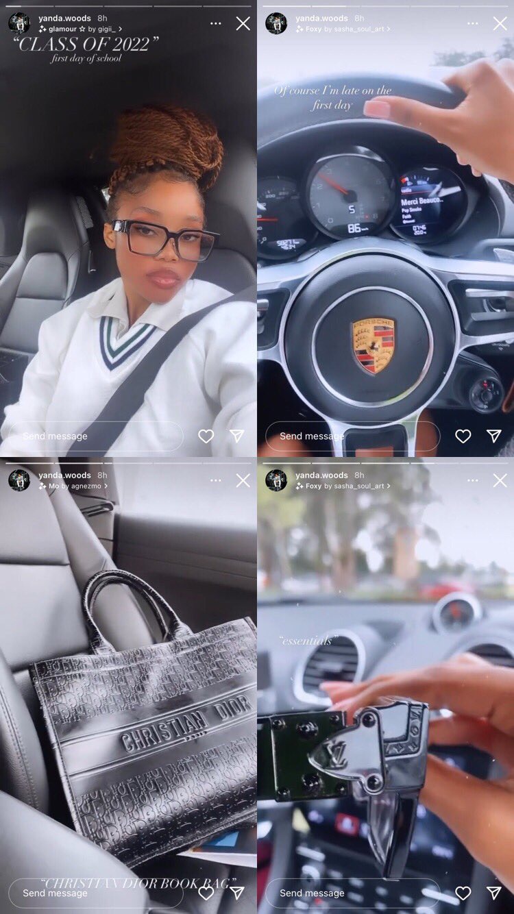 Rich black girl goes to school in a Porsche and Dior handbag 1