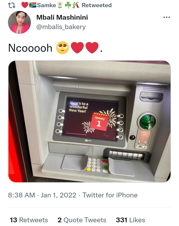 A lady received a surprise message from the Atm that caused a stir on social media 3
