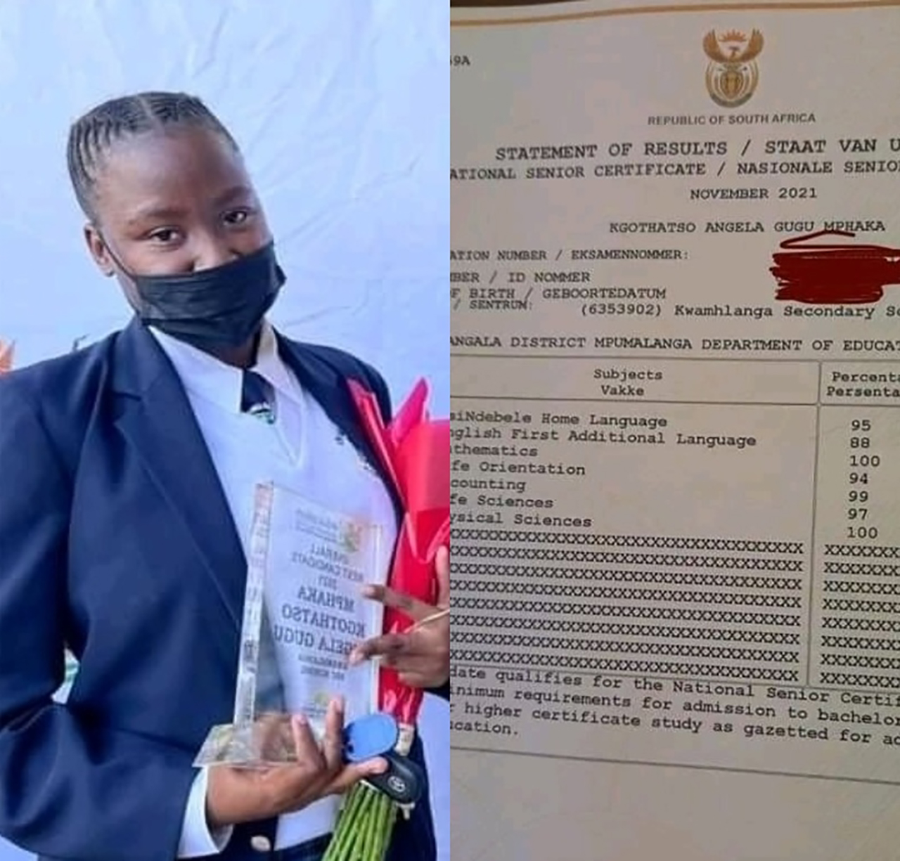 Matriculant Leaves Mzansi Speechless with her Results: She even got a Car From the Government 1