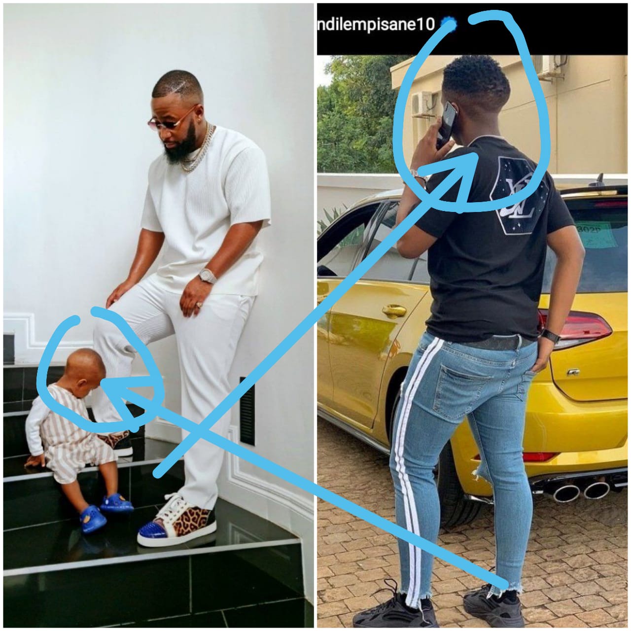 Cassper Nyovest Got grilled after people noticed this on his Son’s and Andile Mpisane photos 3