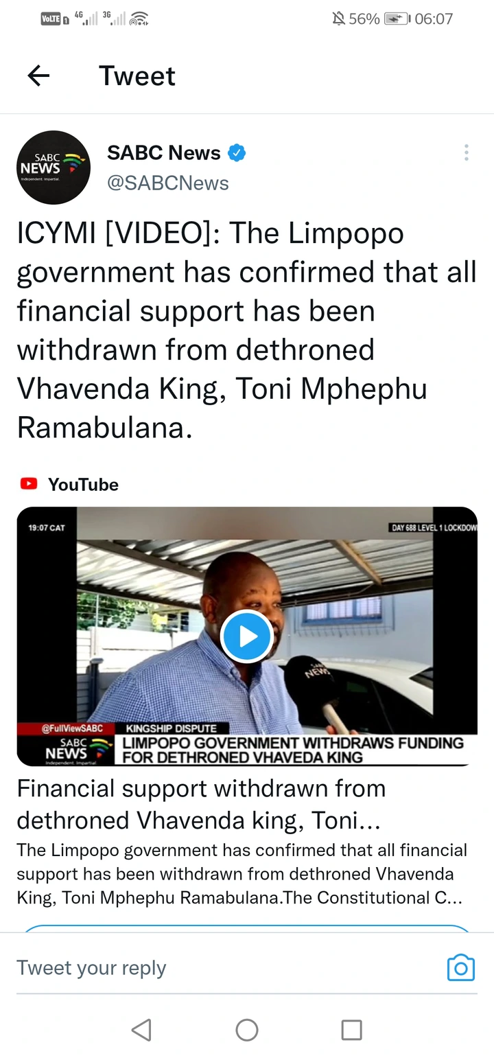 He lost everything: It's done with Vhavenda King 2