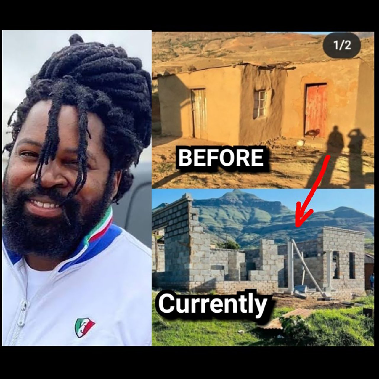 Big Zulu builds his Gogo a new house. LOOK where she was staying before 1