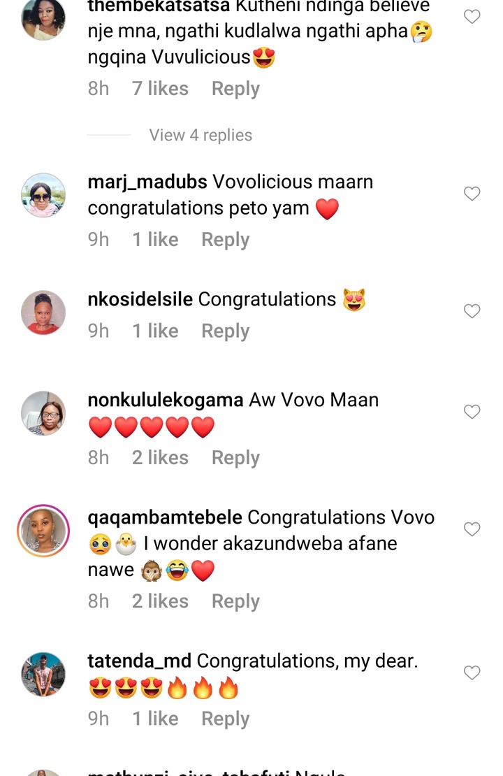 Mzansi reacts to Vovo revealing that she is pregnant 8