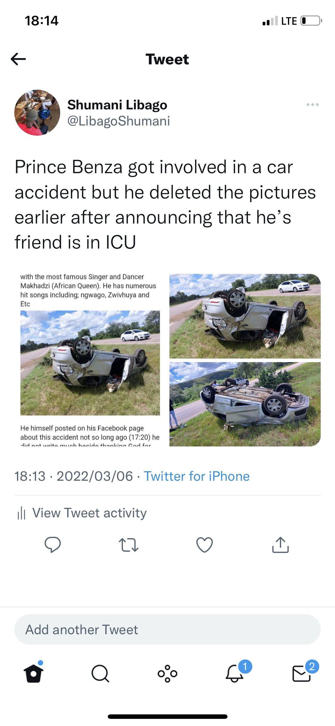 Just In : Another Top Musician Got involved in a Car Accident 2