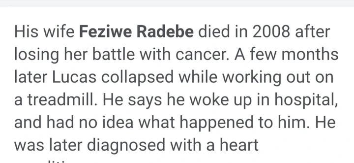 Sadness: Lucas Radebe first wife was killed by Cancer, see what he did today in support of breast Cancer 4
