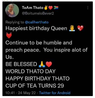 Big Brother Mzansi Thato Celebrates 29th birthday 3
