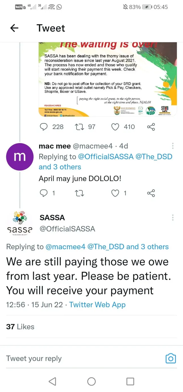 Sassa kept its promises R350 SRD money in 5