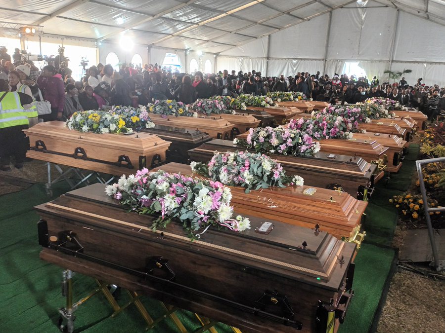 SAD: Enyobeni Tarven Victims Buried In A Mass Funeral Today 7