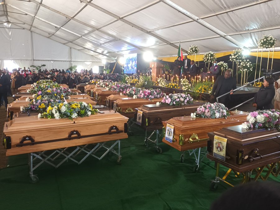 SAD: Enyobeni Tarven Victims Buried In A Mass Funeral Today 3