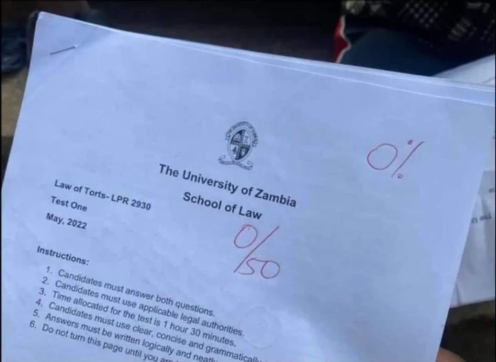 Sad| Law students in Zambia made a stir with their results. Look at the marks they are scoring. Pics 4