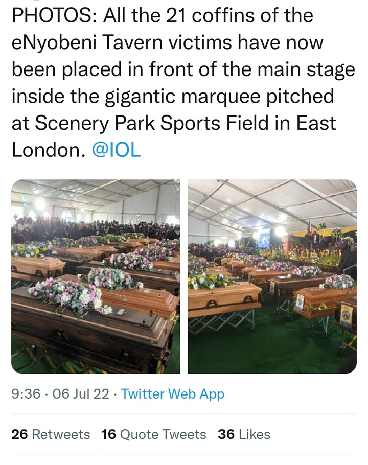 SAD: Enyobeni Tarven Victims Buried In A Mass Funeral Today 10