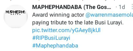 Masemola Pays A Touching Tribute To A Fallen Actor RIP 3