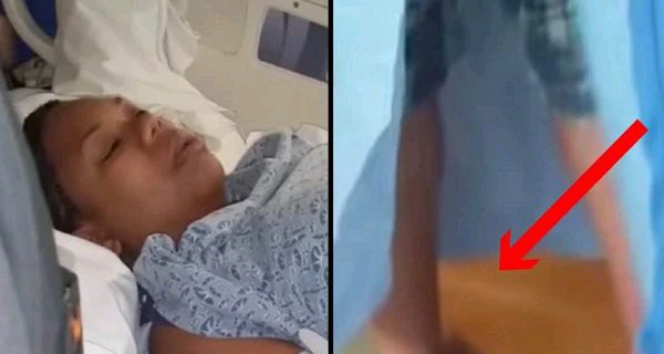 Woman in labor notices doctor is acting weird  Then looks down at his feet and freezes in shock 1