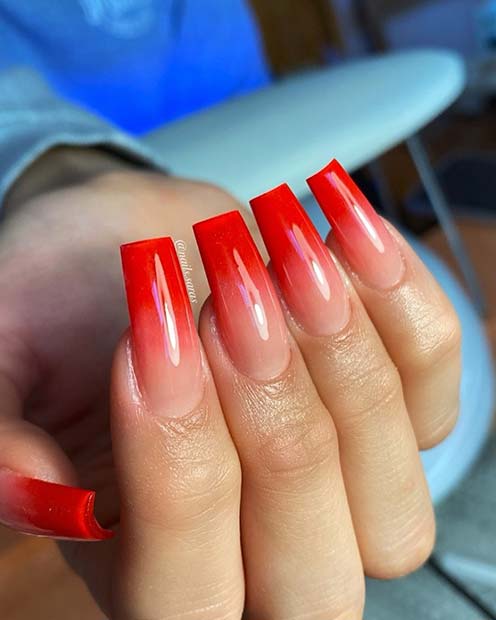 Stunning Red Ombre Nail Art Ideas And Designs For Inspiration 5