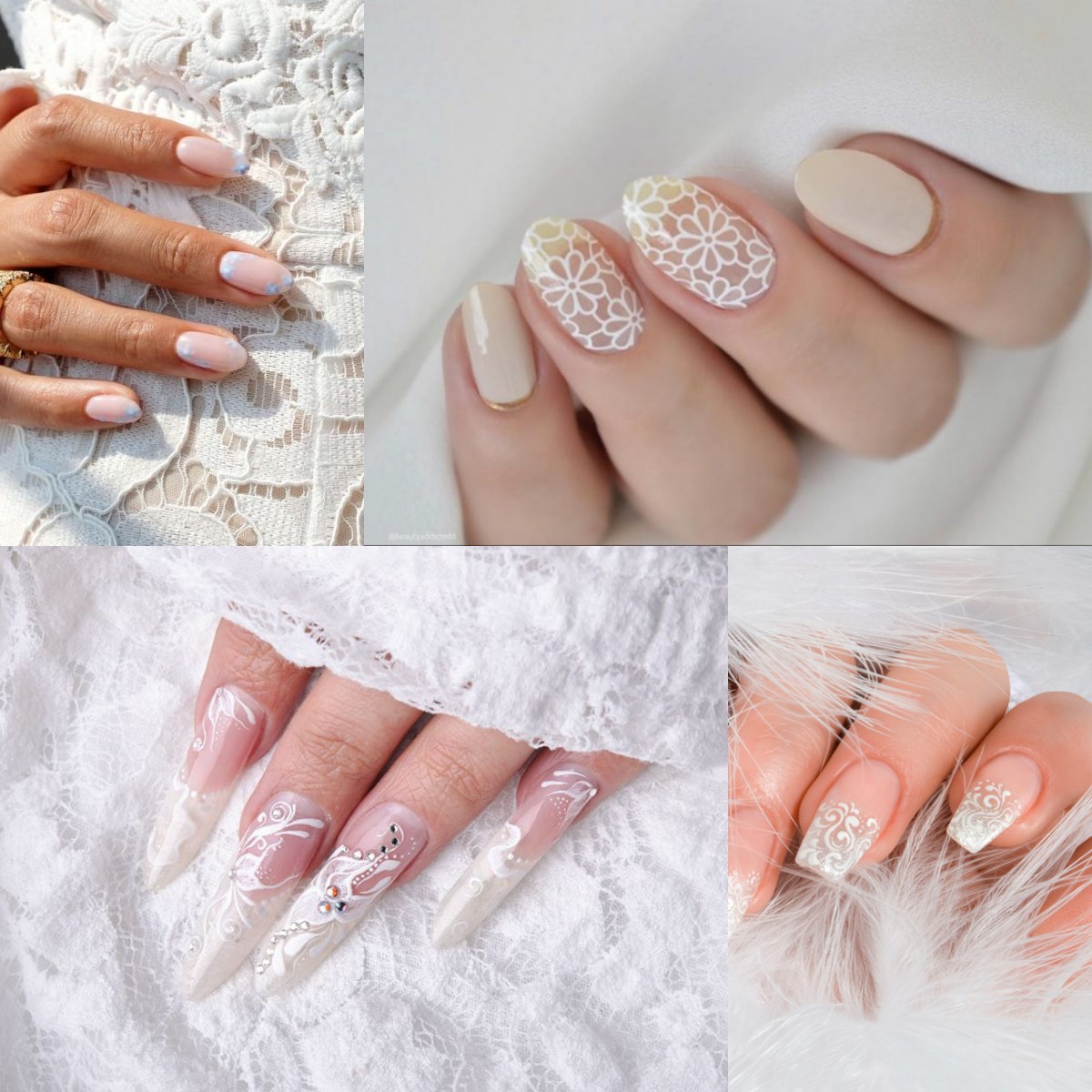 Romantic Bridal Nails, Including Colored Enamels, Decorations And Shapes! 1