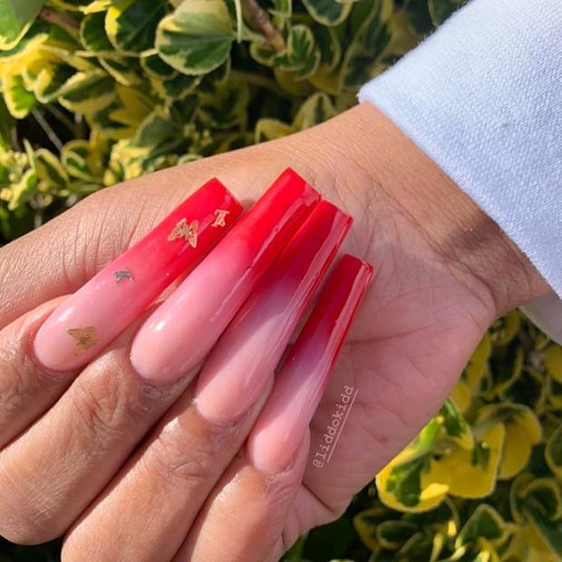 Stunning Red Ombre Nail Art Ideas And Designs For Inspiration 6