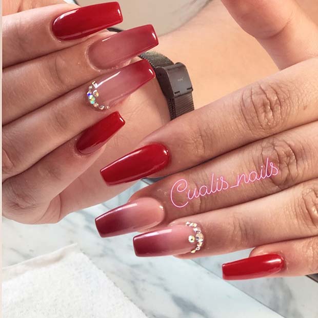 Stunning Red Ombre Nail Art Ideas And Designs For Inspiration 8