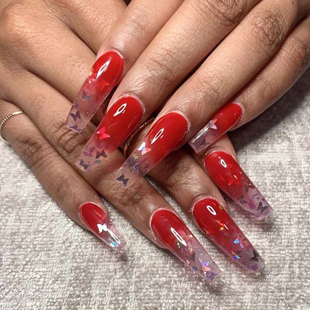 Stunning Red Ombre Nail Art Ideas And Designs For Inspiration 9