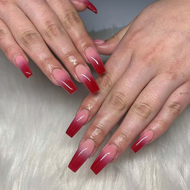 Stunning Red Ombre Nail Art Ideas And Designs For Inspiration 11