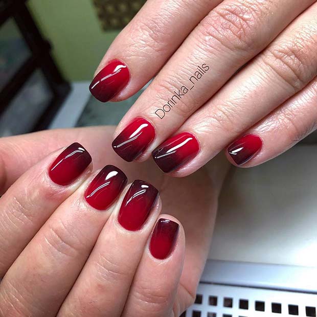 Stunning Red Ombre Nail Art Ideas And Designs For Inspiration 13