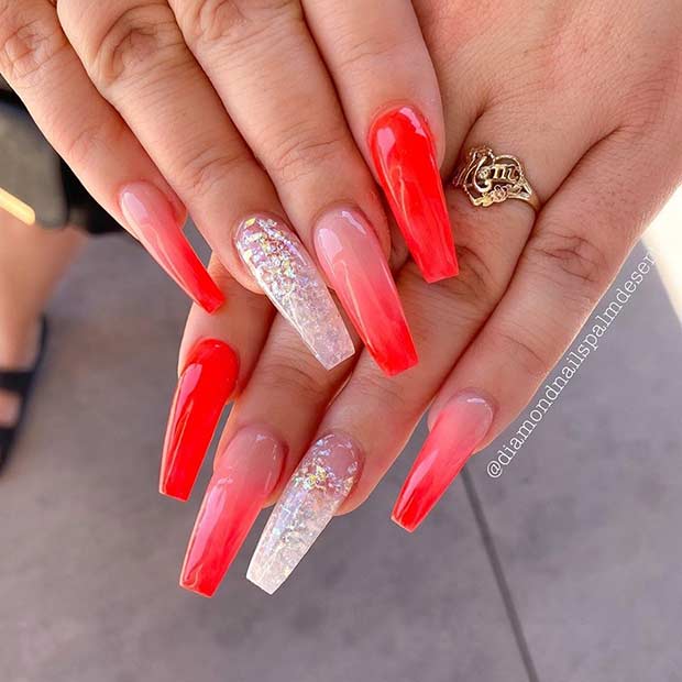 Stunning Red Ombre Nail Art Ideas And Designs For Inspiration 14