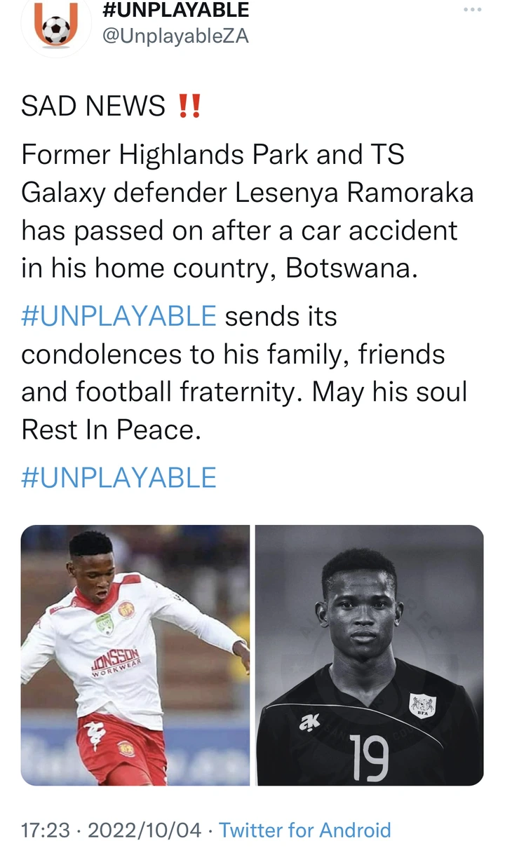RIP: Another Car Accident ‘Claims’ Soccer Player’s Life 3