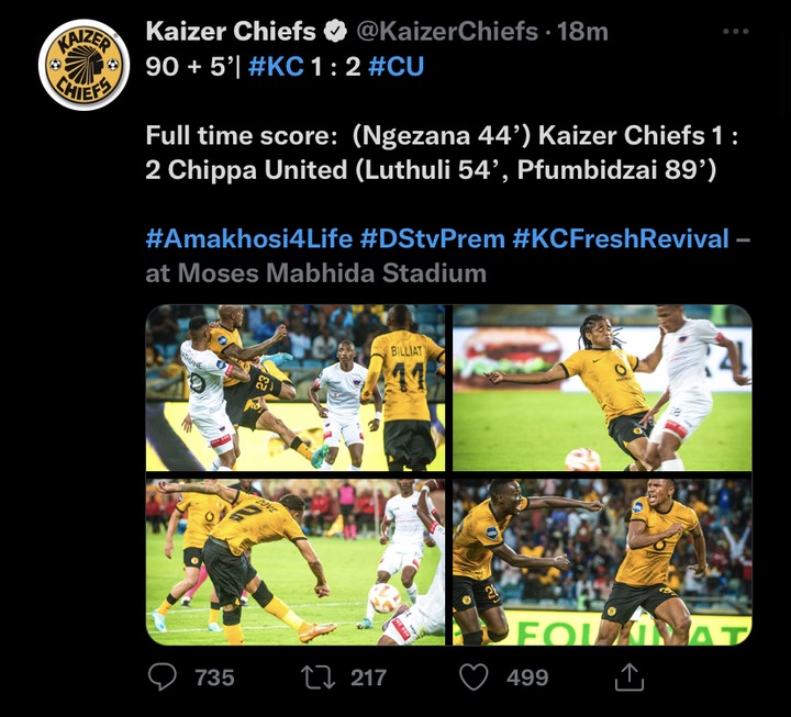 Kaizer Chiefs missed their chance to go to the top of the DStv Premiership log 3