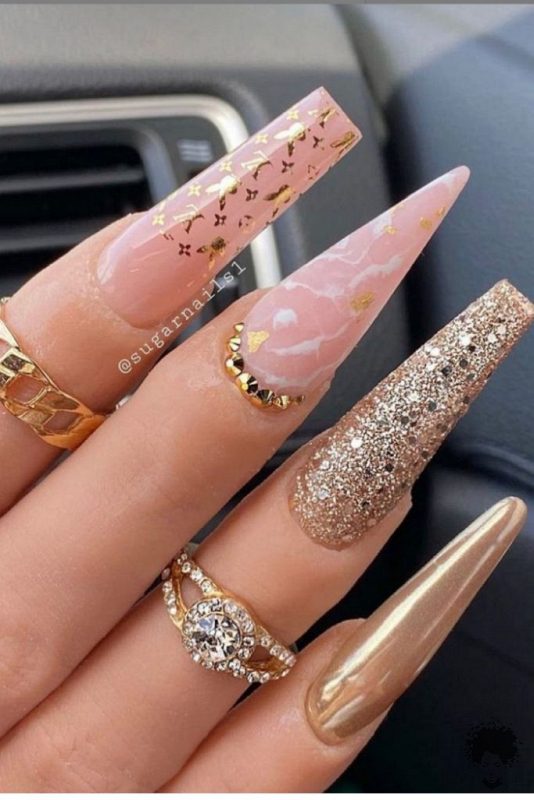 Glamorous Nail Art Designs You Should Use in Your Engagement Ceremony 12