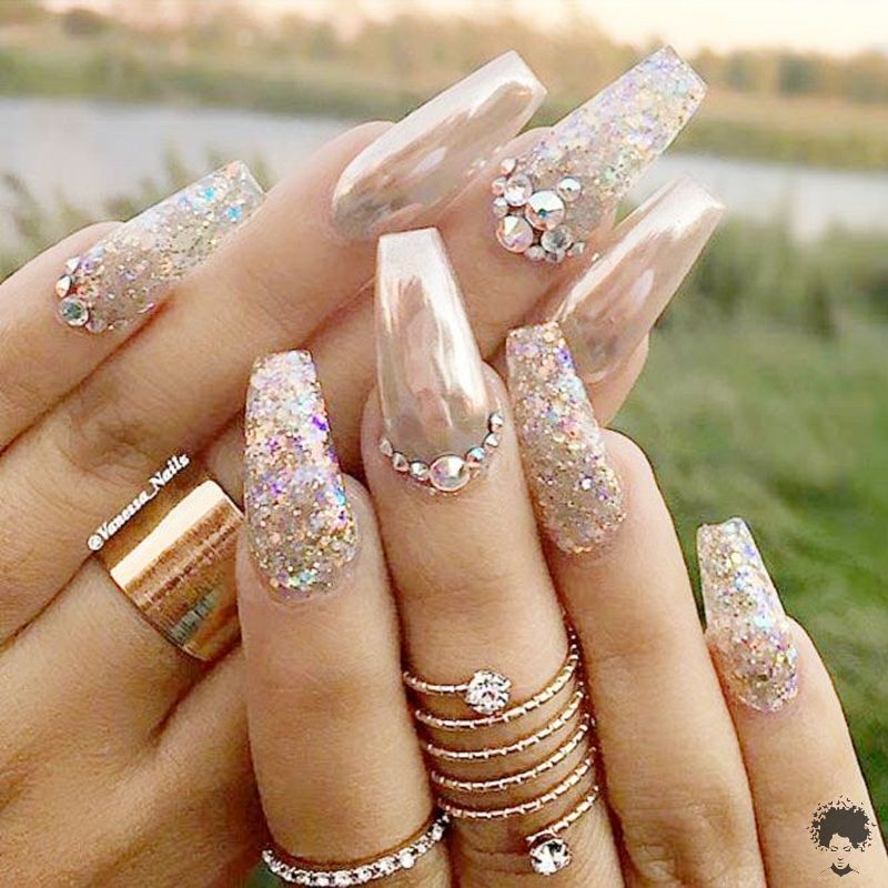 Glamorous Nail Art Designs You Should Use in Your Engagement Ceremony 22