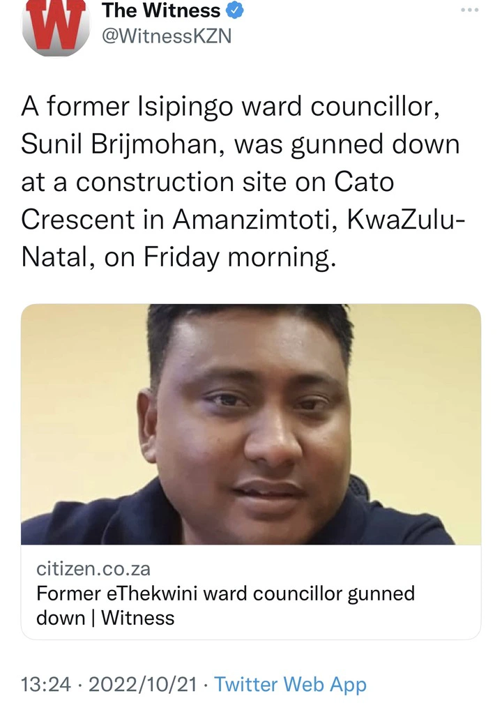 Another ANC Leader Shot Dead This Morning 5
