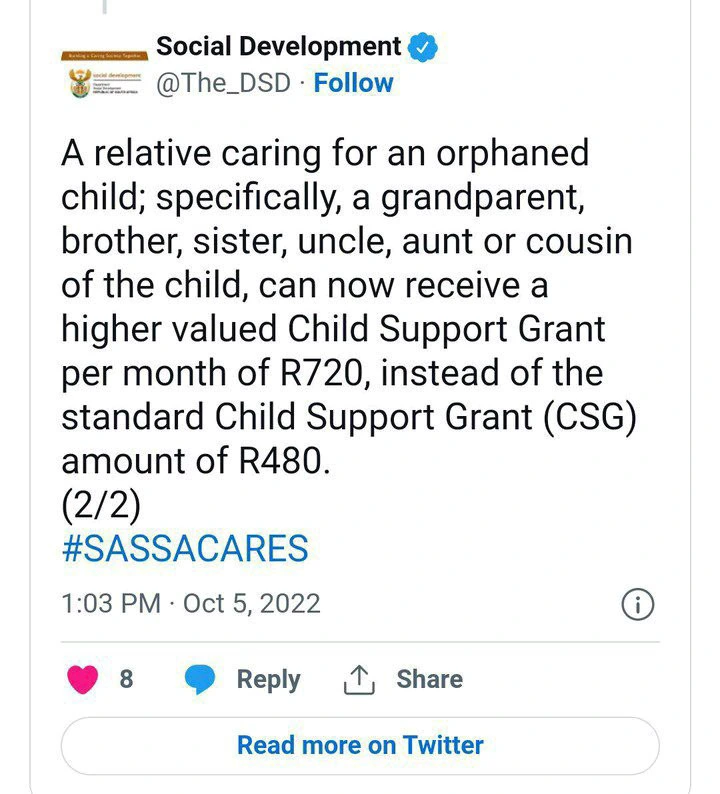 Watch: Sassa added an extra top up amount to children and orphans recipients' grants. 4
