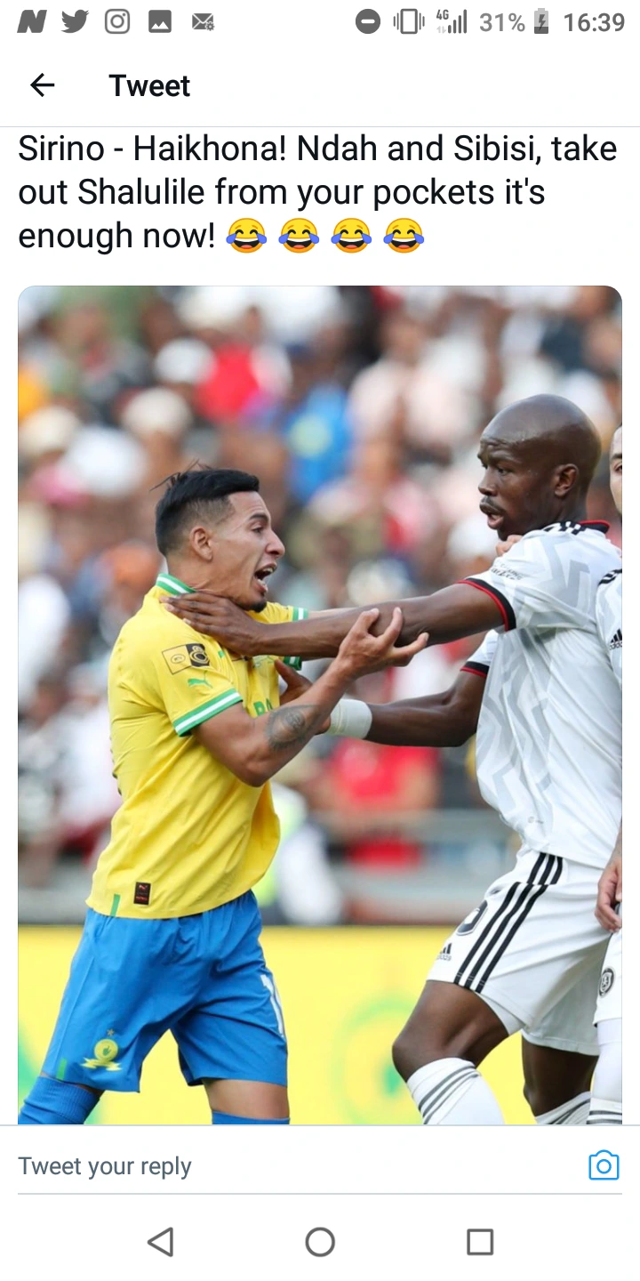 What Fans Said After Sibisi Did This To Gaston Sirino After Pirates & Sundowns MTN 8 Match 4