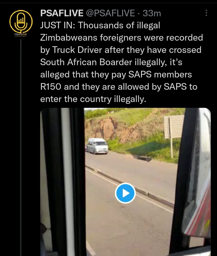 VIDEO: Thousands Of Illegal Zimbabweans Recorded By Truck Driver Crossing Into SA Illegally 3