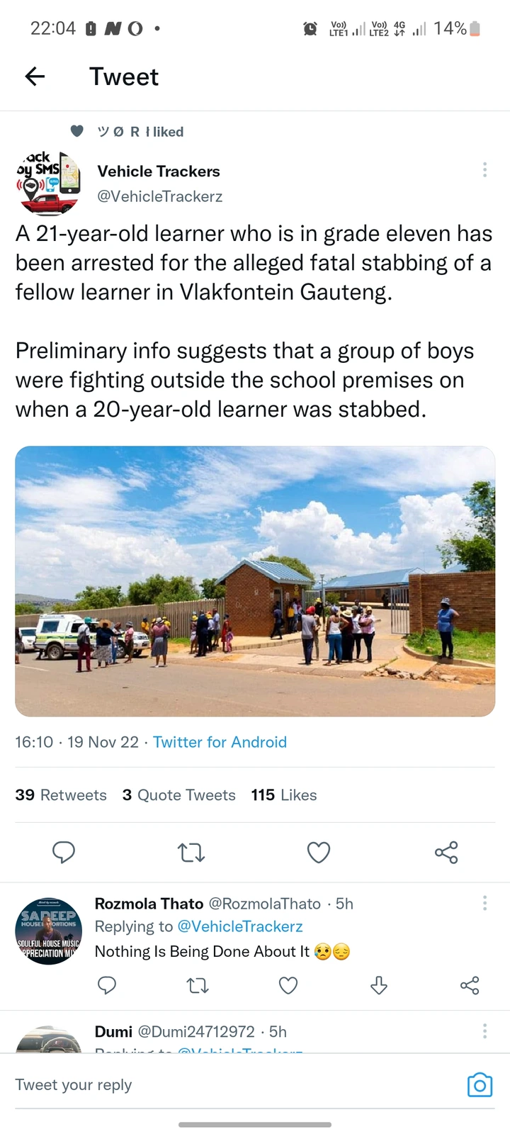 JOHANNESBURG: 21 Years Old Grade 11 Learner Has Been Arrested For Allegedly Stabbing And Killing Another Learner 5