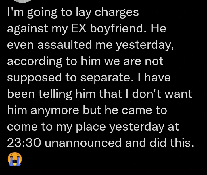 Lady reveals what her Ex partner did to her before the new year, she wants him arrested 4