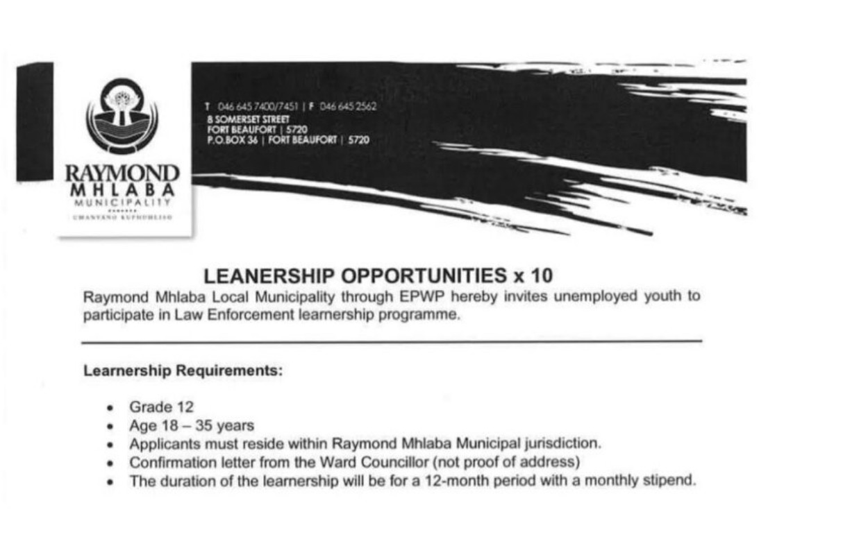 EPWP Law Enforcement Learnership 2025