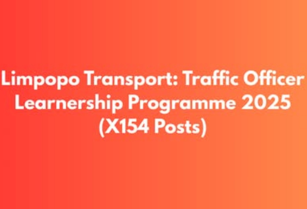 Limpopo Transport: Traffic Officer Learnership Programme 2025 (X154 Posts)